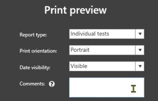 Customizing Print Reports on LABA7 shock dyno software