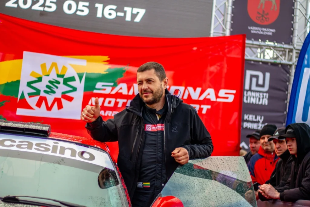 Martynas Samsonas, CEO of Samsonas Motorsport, gives thumbs up