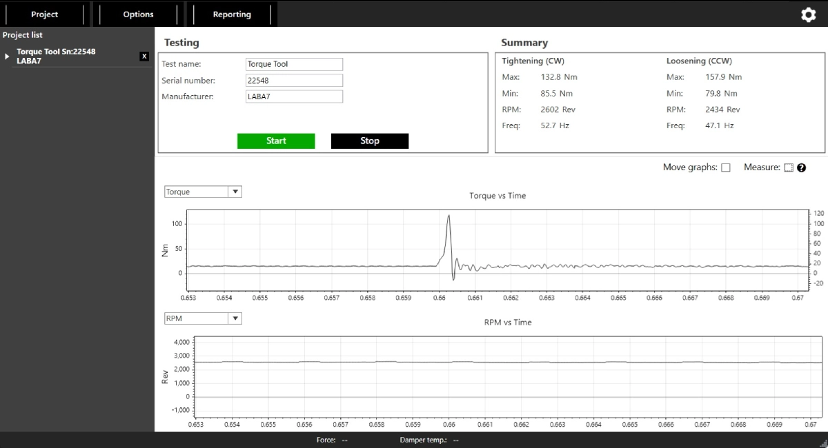 Torque Measurement - Software Screenshot 3
